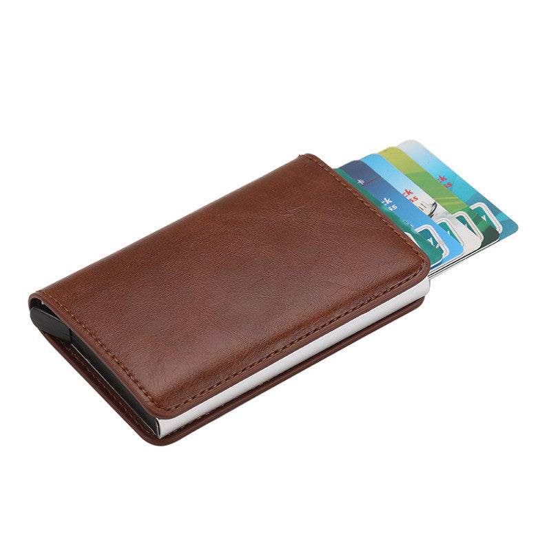 Automatic Eject Card Box Metal Aluminum Alloy Anti-theft Swipe Wallet Card Box Card For Men And Women