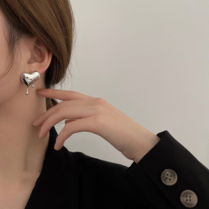 Niche Design Sense Net Red Earrings Punk Hip Hop Earrings