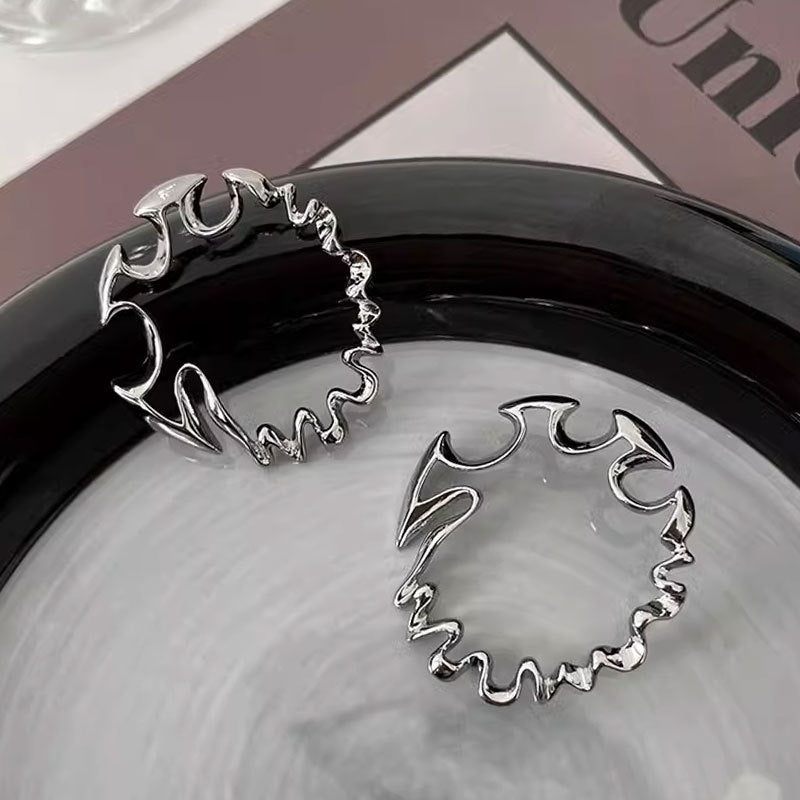 Elegant High Sense Irregular Metal Exaggerated Big Ear Ring