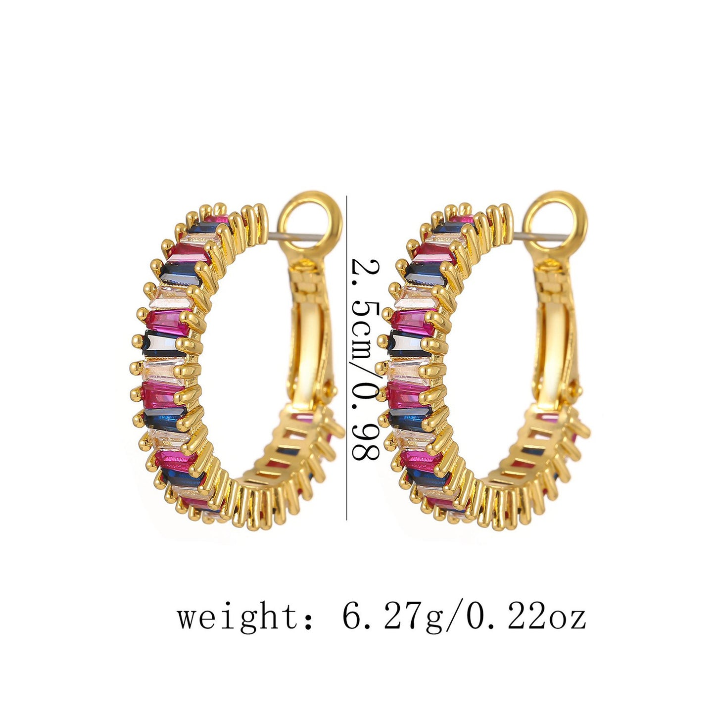 Orecchini zirconi multicolor
