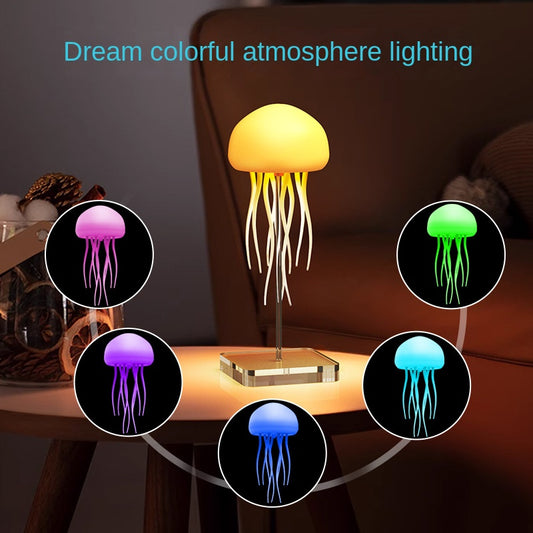 Hot sale voice-controlled jellyfish lamp atmosphere lamp night lamp smart tentacles full color gradient built-in battery