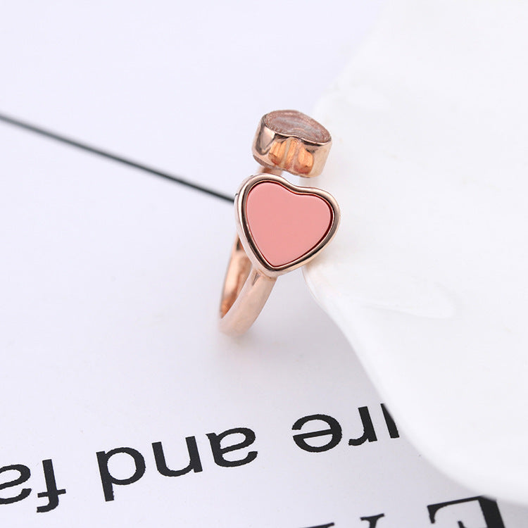 Anello doppio cuore colorati