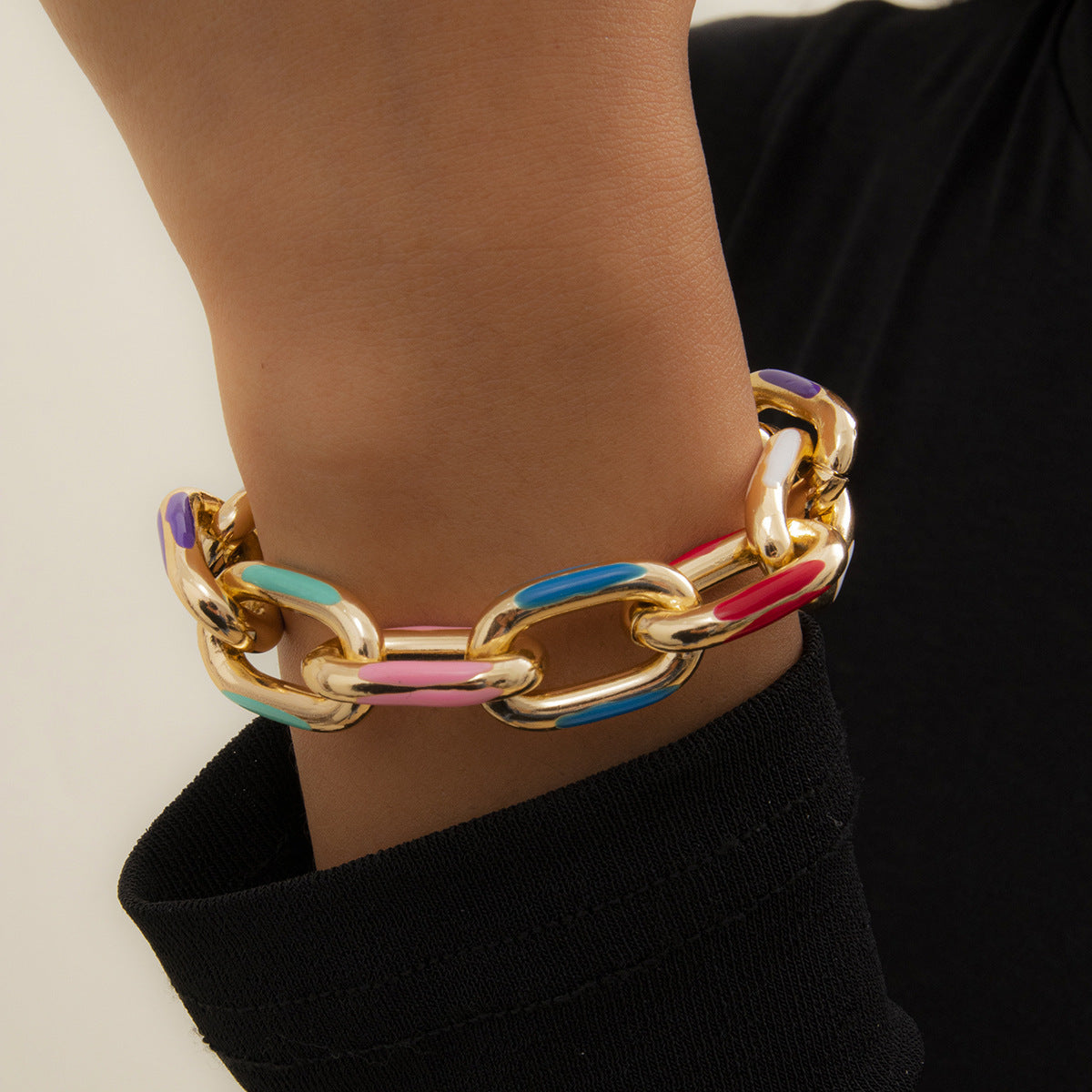 Bracciale a catena multicolor