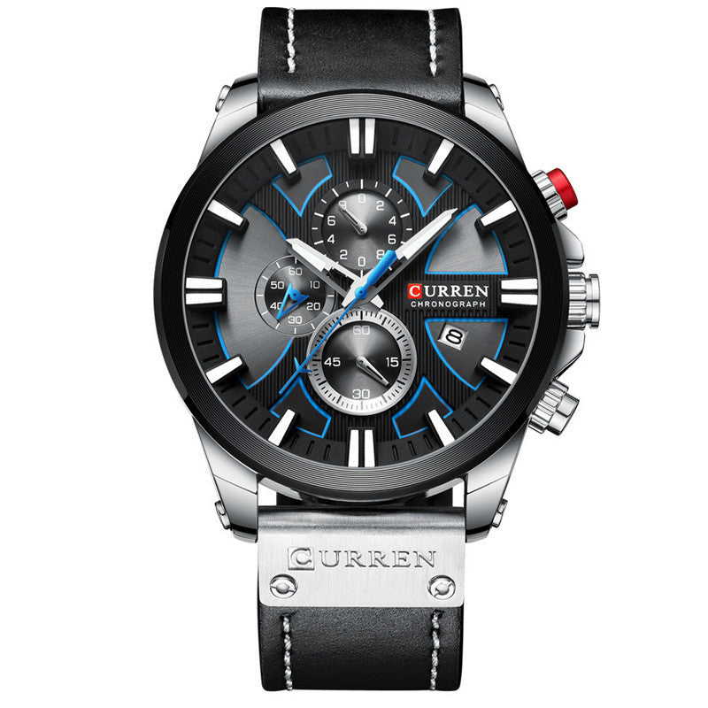 Quartz Belt Watch Six-hand Multi-function Calendar Men's Watch