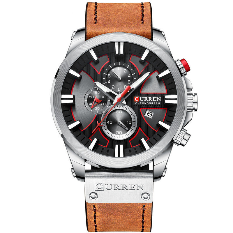 Quartz Belt Watch Six-hand Multi-function Calendar Men's Watch