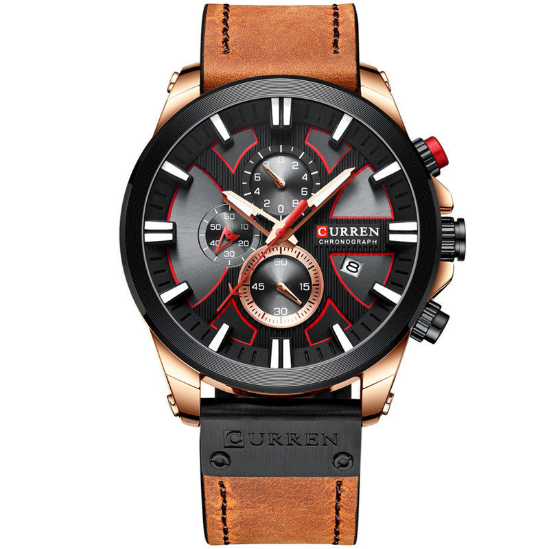 Quartz Belt Watch Six-hand Multi-function Calendar Men's Watch