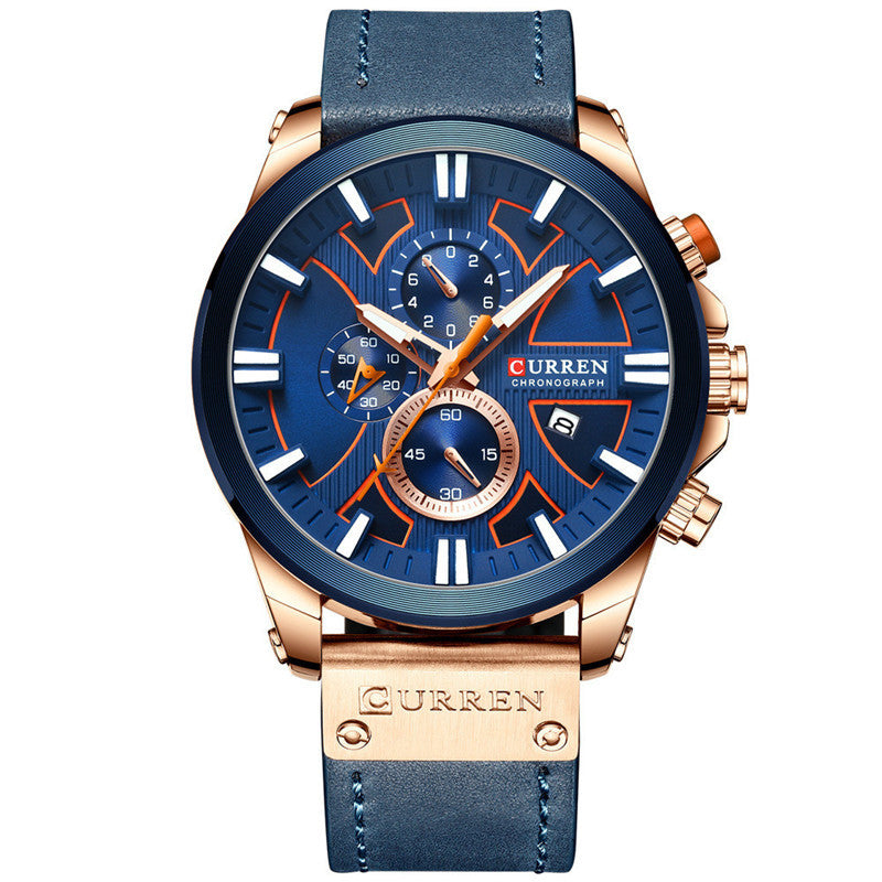 Quartz Belt Watch Six-hand Multi-function Calendar Men's Watch