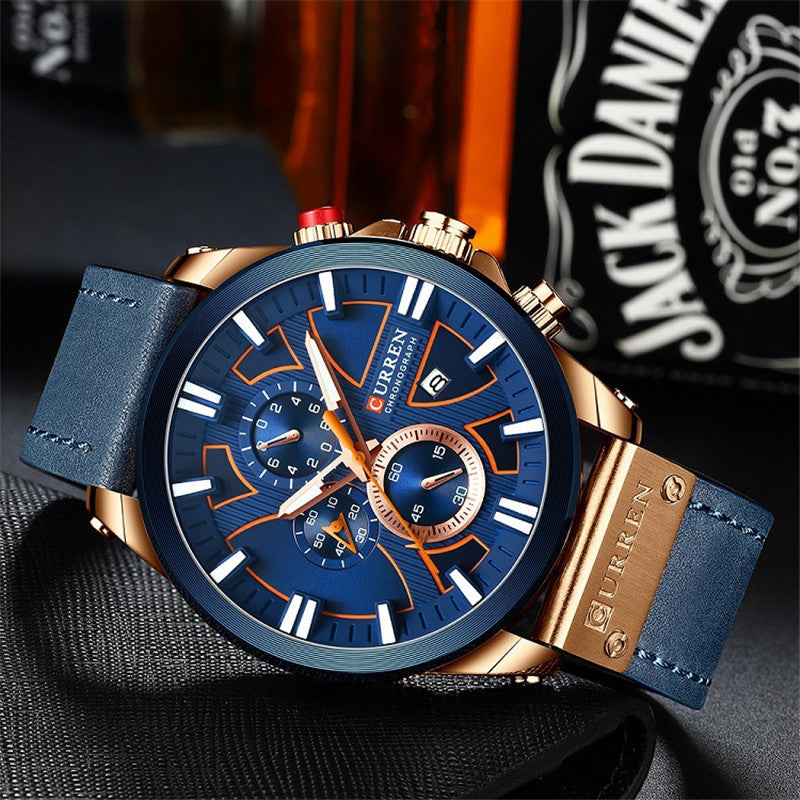 Quartz Belt Watch Six-hand Multi-function Calendar Men's Watch