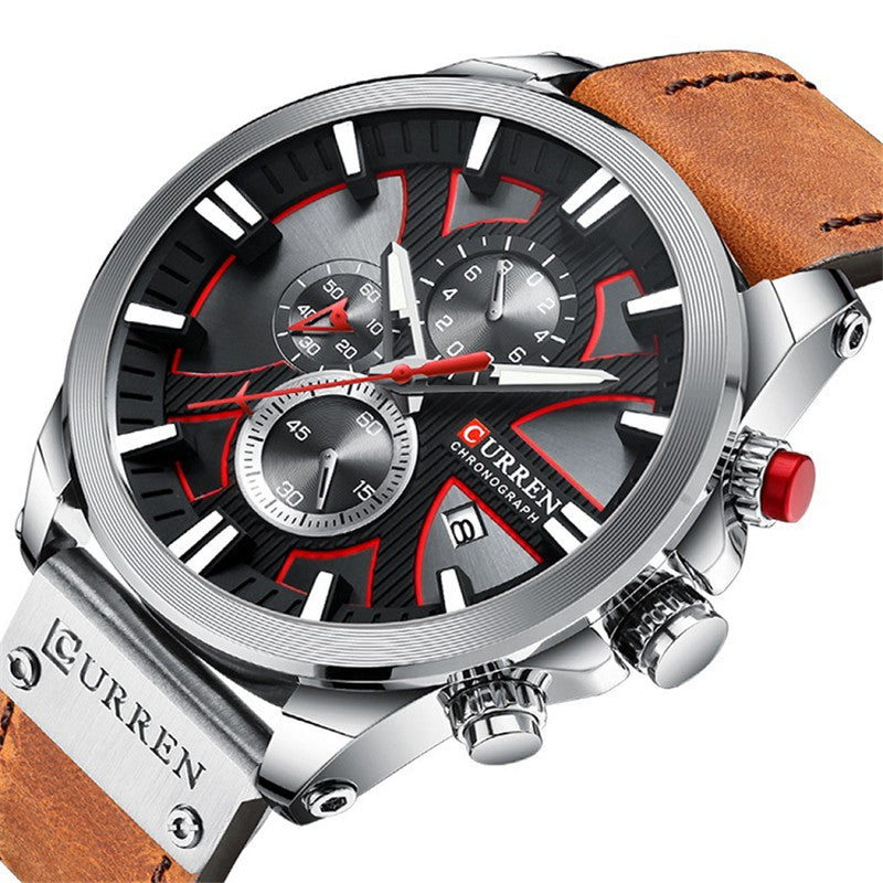 Quartz Belt Watch Six-hand Multi-function Calendar Men's Watch