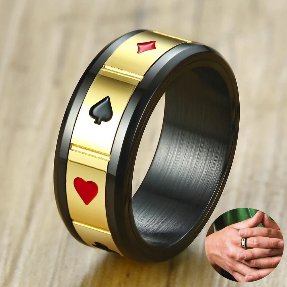 Stainless steel playing card ring