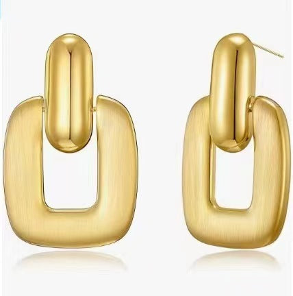 Exaggerated Irregular Geometric Square Ear Studs Fashion