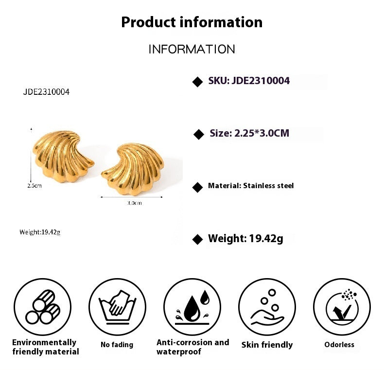 Orecchini a conchiglia rigate