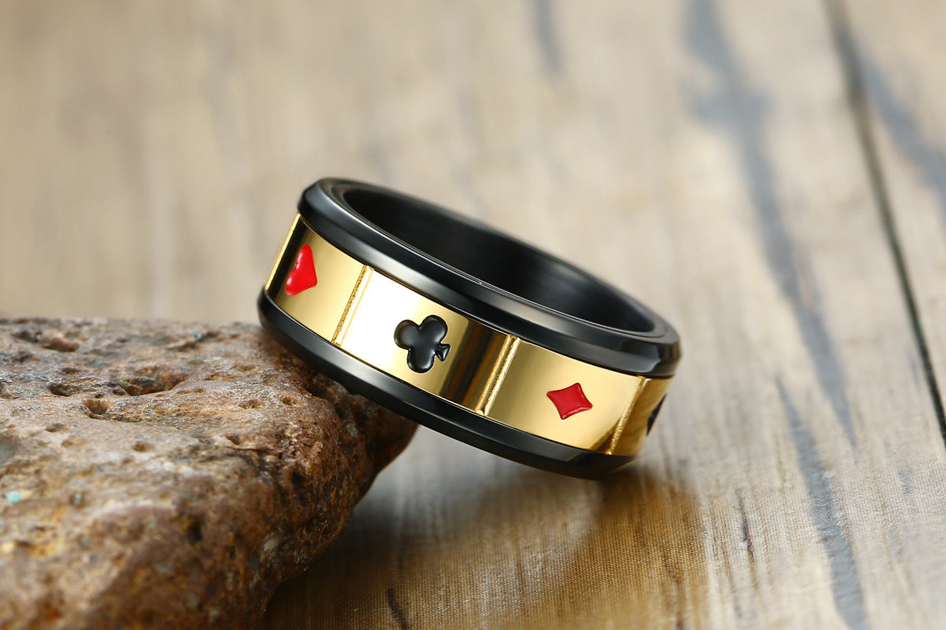 Stainless steel playing card ring