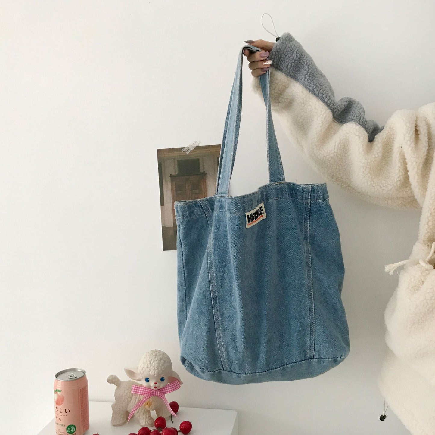 Denim shoulder bag