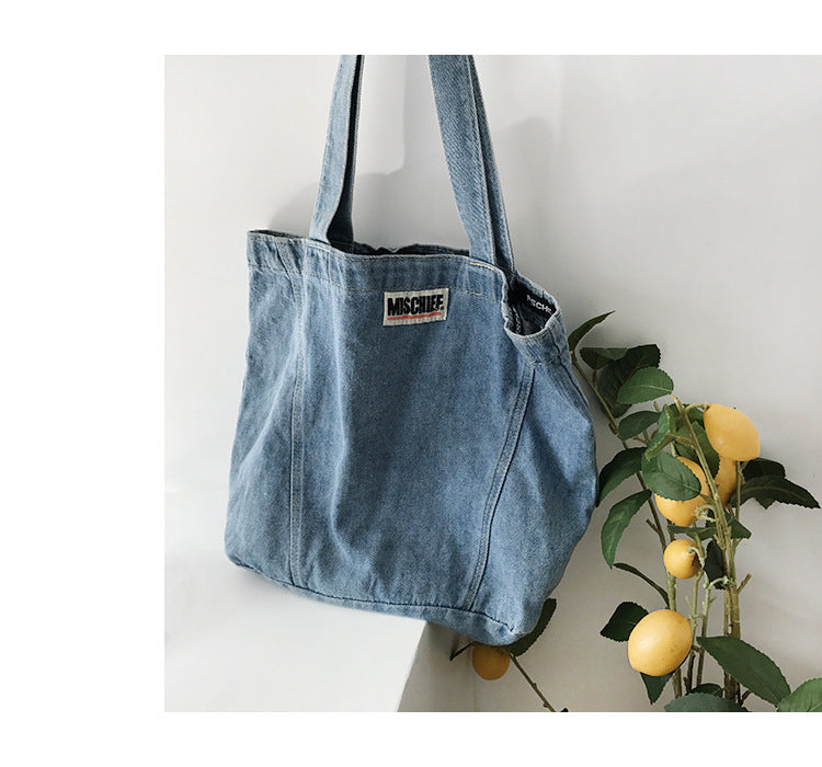 Denim shoulder bag