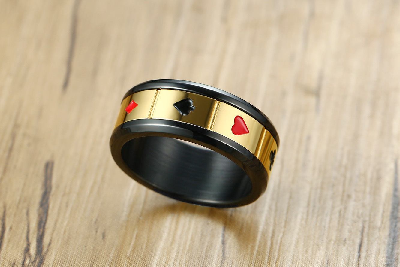 Stainless steel playing card ring