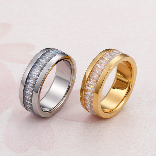 Stainless Steel Diamond Ring Titanium Steel Ring