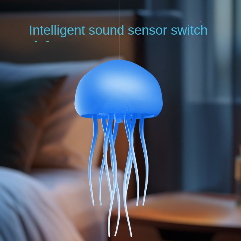 Hot sale voice-controlled jellyfish lamp atmosphere lamp night lamp smart tentacles full color gradient built-in battery