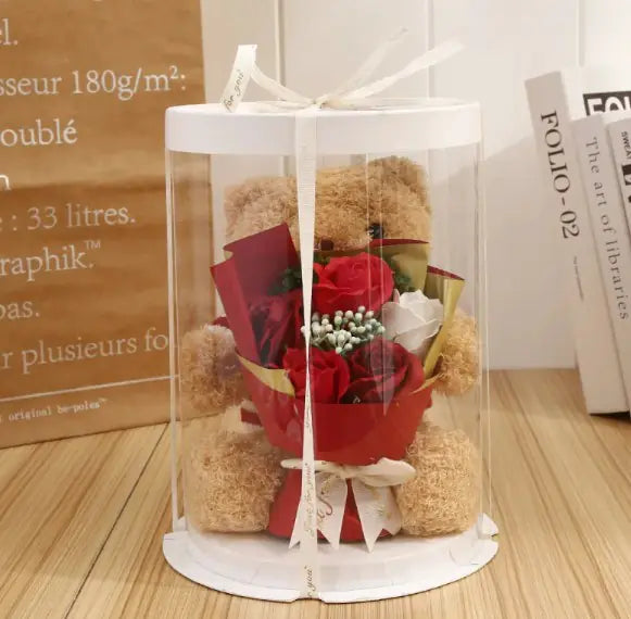 Bear w/Flower Gift Box