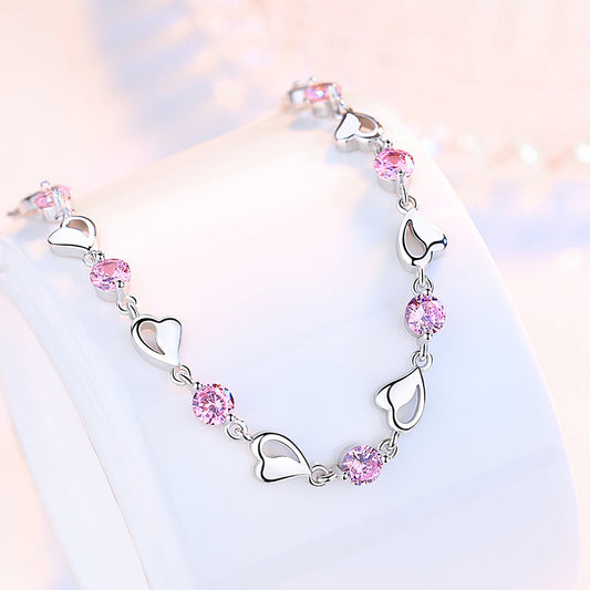 Bracciale in Argento con cuori