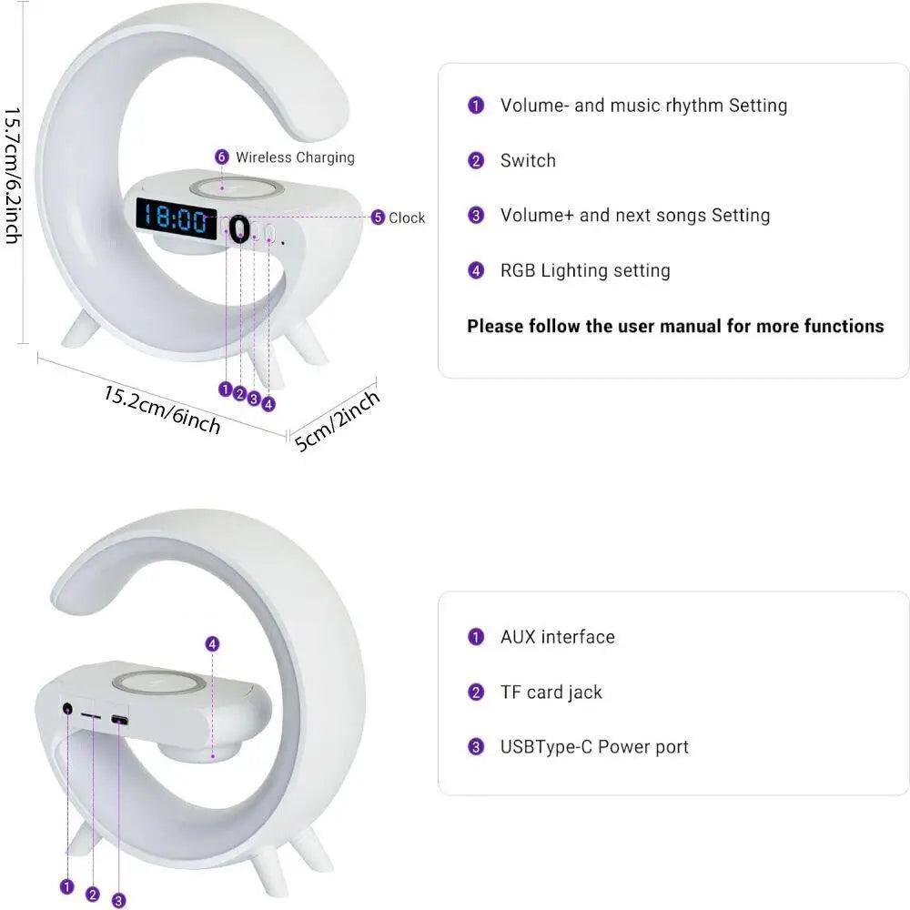 RGB Lamp: Speaker, Charger, Alarm